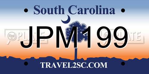JPM199 South Carolina License Plate