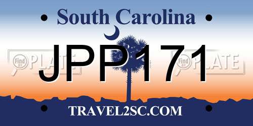 JPP171 South Carolina License Plate