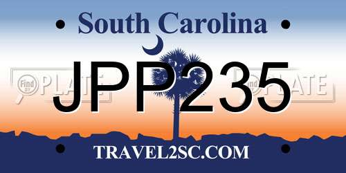 JPP235 South Carolina License Plate