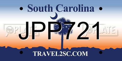 JPP721 South Carolina License Plate