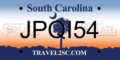 JPQI54 South Carolina License Plate