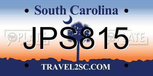 JPS815 South Carolina License Plate