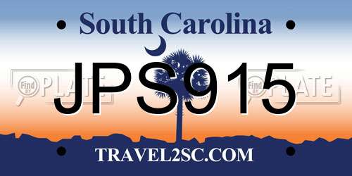 JPS915 South Carolina License Plate