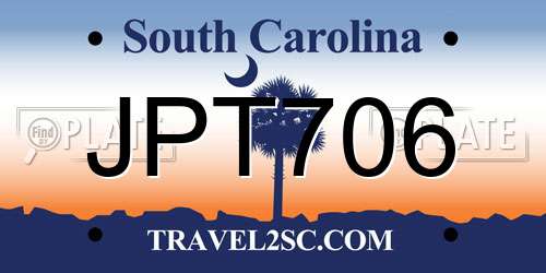 JPT706 South Carolina License Plate