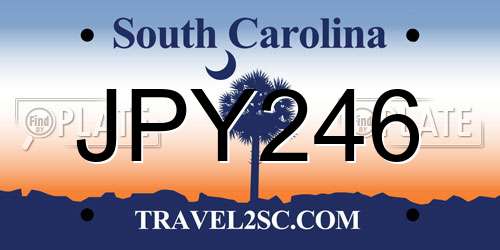 JPY246 South Carolina License Plate