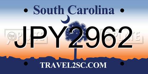 JPY2962 South Carolina License Plate
