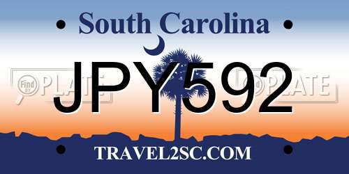 JPY592 South Carolina License Plate