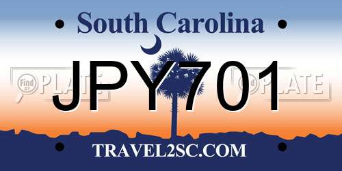 JPY701 South Carolina License Plate