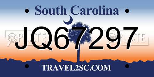 JQ67297 South Carolina License Plate