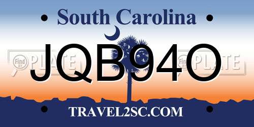 JQB94O South Carolina License Plate