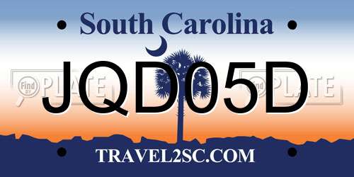 JQD05D South Carolina License Plate