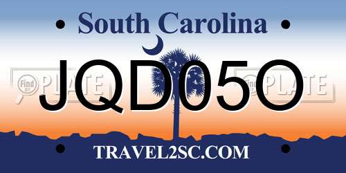 JQD05O South Carolina License Plate