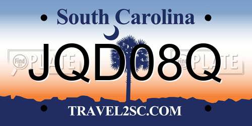 JQD08Q South Carolina License Plate