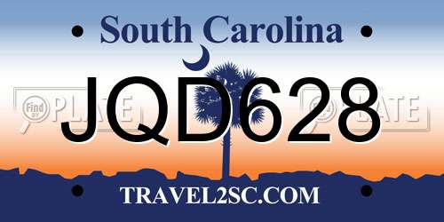 JQD628 South Carolina License Plate