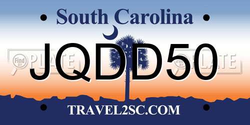 JQDD50 South Carolina License Plate