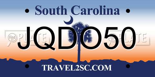 JQDO50 South Carolina License Plate