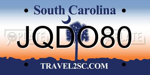 JQDO80 South Carolina License Plate
