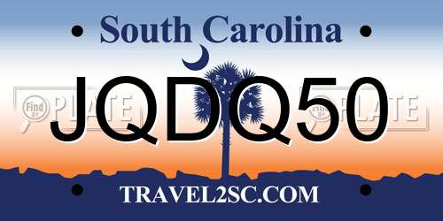JQDQ50 South Carolina License Plate