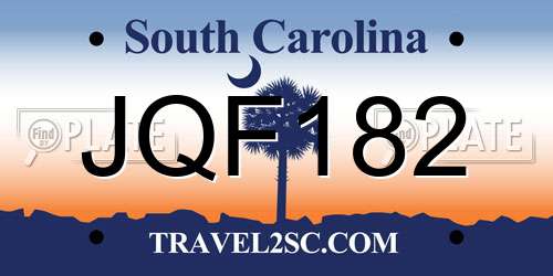 JQF182 South Carolina License Plate