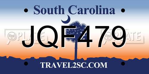 JQF479 South Carolina License Plate