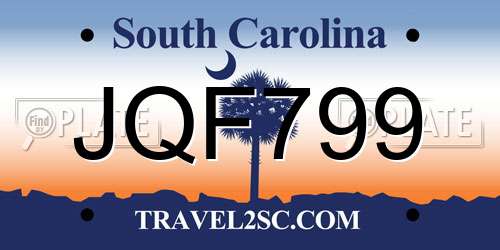 JQF799 South Carolina License Plate