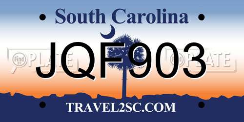 JQF903 South Carolina License Plate