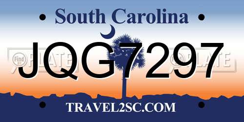 JQG7297 South Carolina License Plate