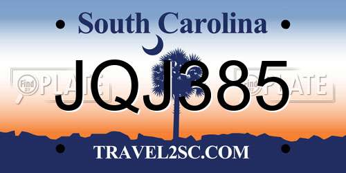 JQJ385 South Carolina License Plate