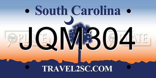 JQM304 South Carolina License Plate