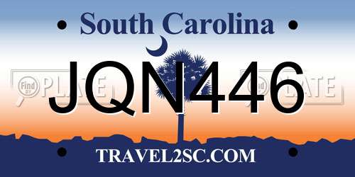 JQN446 South Carolina License Plate