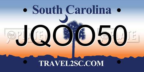 JQOO50 South Carolina License Plate