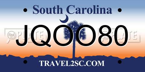 JQOO80 South Carolina License Plate