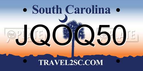 JQOQ50 South Carolina License Plate