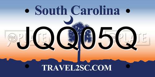 JQQ05Q South Carolina License Plate