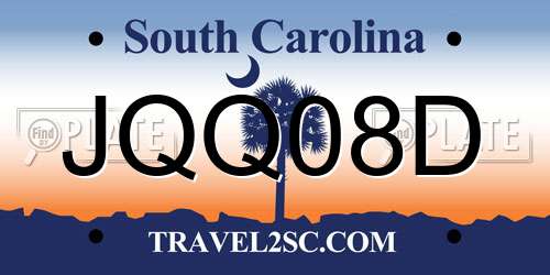 JQQ08D South Carolina License Plate