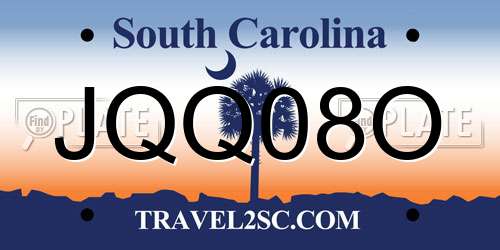 JQQ08O South Carolina License Plate