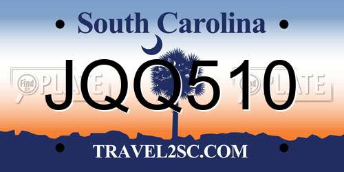 JQQ510 South Carolina License Plate