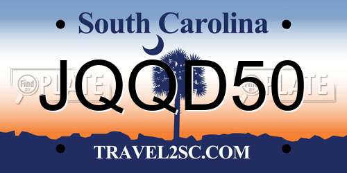 JQQD50 South Carolina License Plate