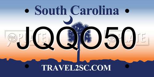 JQQO50 South Carolina License Plate