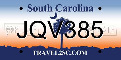 JQV385 South Carolina License Plate