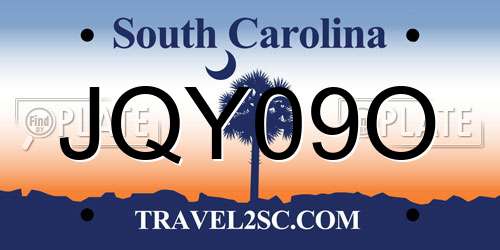 JQY09O South Carolina License Plate