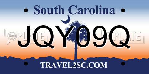 JQY09Q South Carolina License Plate