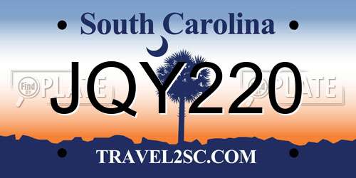 JQY220 South Carolina License Plate