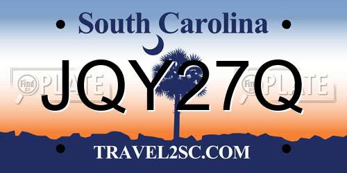 JQY27Q South Carolina License Plate