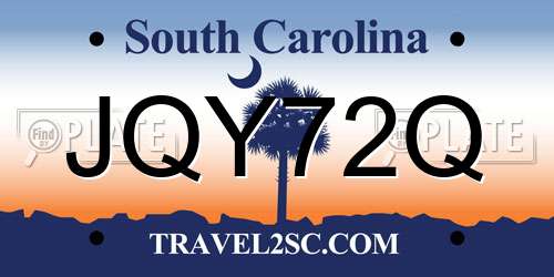 JQY72Q South Carolina License Plate