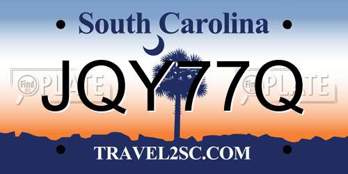 JQY77Q South Carolina License Plate