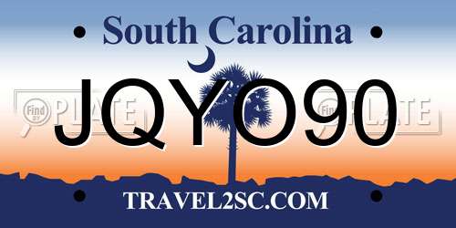 JQYO90 South Carolina License Plate