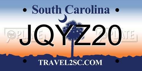 JQYZ20 South Carolina License Plate