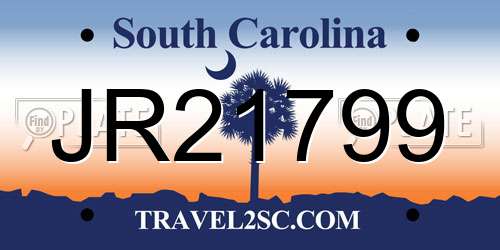 JR21799 South Carolina License Plate