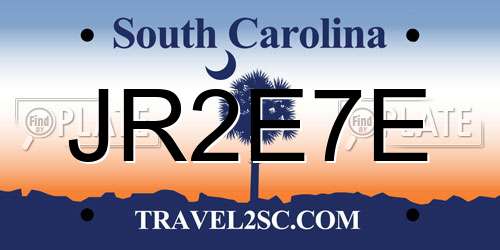 JR2E7E South Carolina License Plate